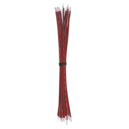 REMINGTON INDUSTRIES Cut And Stripped Wire, 24 AWG, Solid, Red 9in Leads, 500PK CS24UL1007SLDRED-9-500